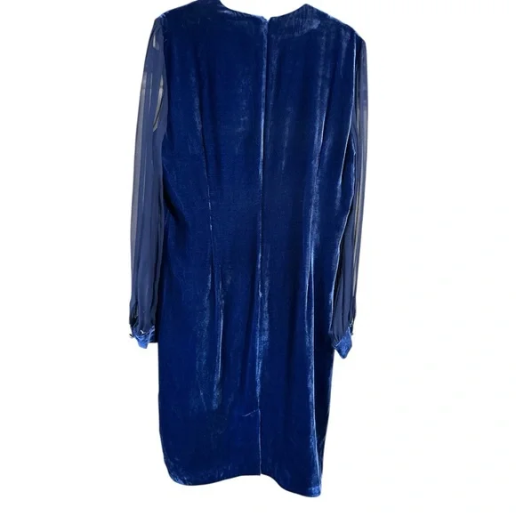 Sachin & Babi Velvet Long Sleeve Brinker Cocktail Dress Size 14 - Picture 2 of 6